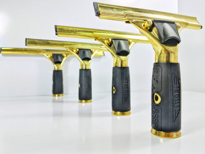 Ettore Complete Quick Release Brass Squeegee with Rubber Grip